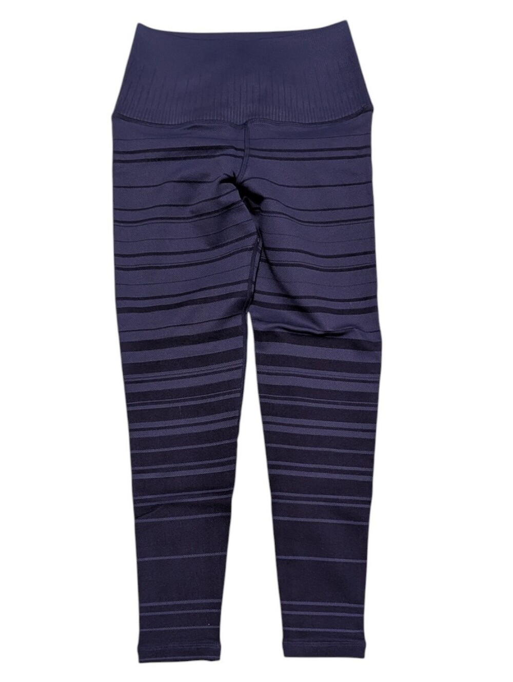 Avocado Made In USA Samantha Stripe Cropped Leggings Astral Aura Blue Sz M/L NEW